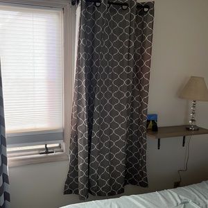 Gray and white curtains- set of 4